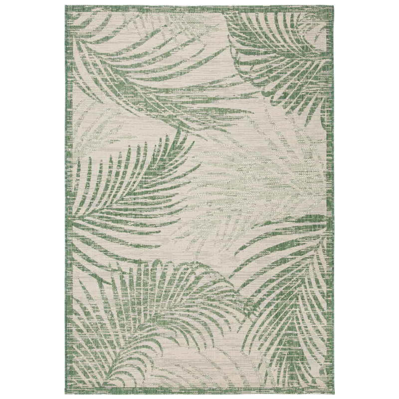 Tapis d'intérieur / extérieur à motif floral Lueck, Rectangulaire 3 pi x 5 pi