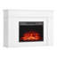 Foyer électrique autoportant de 43 po blanc avec manteau de cheminée, chauffe-eau infrarouge 1500 W avec effet de flamme 3D réaliste, télécommande et minuterie