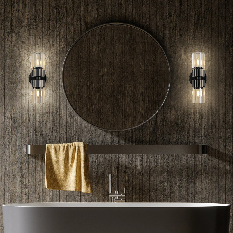 Dela Solid Brass Armed Sconce, Black