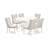 7 Piece Dining Set Consist of an Oval Dining Room Table with Butterfly Leaf and 6 Light grey Faux Leather Upholstered Chairs, Linen White-1586098937