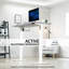  Bureau électrique 60 po x 24 po, plateau gris foncé, cadre blanc