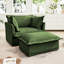 Fauteuil de salon Adamski, assise confortable en chenille, tissu, housses amovibles, base en chenille rembourrée avec assise profonde, conception séduisante, fabrication en bois-121094160