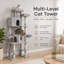 Arbre à chat Whisker 78,7 po avec 2 niches, 2 hamacs moelleux, griffoirs en sisal et jouets interactifs-134197841