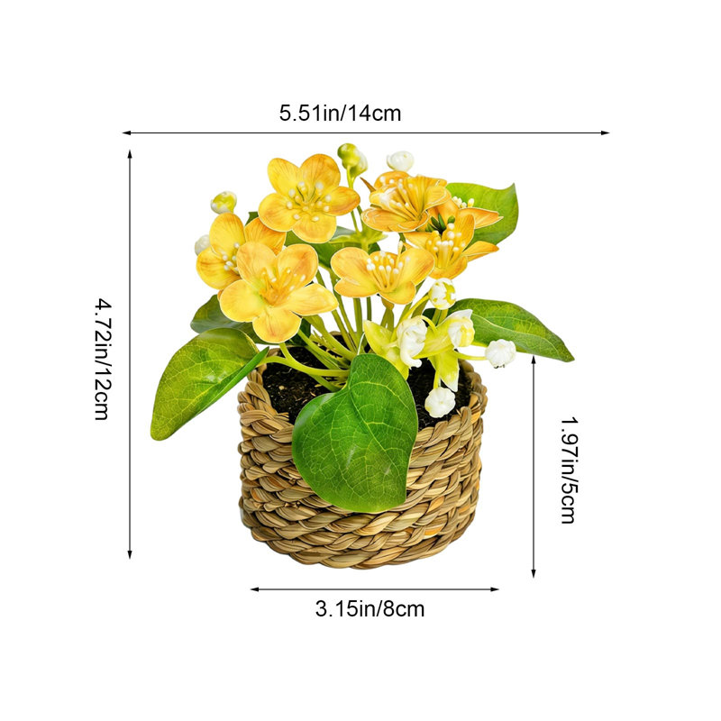Jardinières de fleurs artificielles pour la décoration intérieure Salon Table de salle à manger Chambre à coucher Bureau Printemps Été Jardinières de fleurs artificielles
