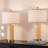 22 Inch Marble Table Lamp Set with LED Night Light and Bulbs