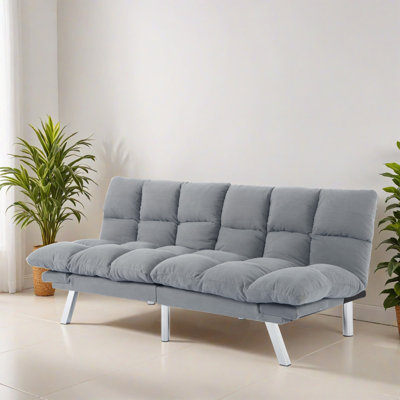 67.32" Wide Convertible Upholstered Reclining Sleeper Sofa Bed