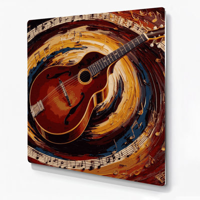 Music Mandolin Brown Metal Wall Art