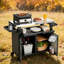 Chariot pour îlot de cuisine 42 po en acier inoxydable avec rangement pour barbecue et four à pizza-134050912