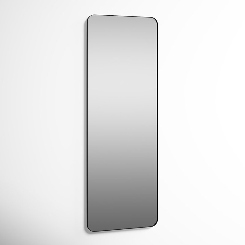 Black Metal Framed Rectangular Wall Mirror
