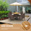 Akyrie 4 - Person Acacia Wicker Patio Dining Set with Square Table , Cushions Included