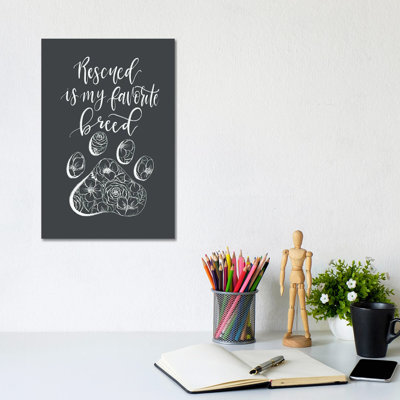 Rescued Is My Favorite Breed Gray by Katie Bryant - Wrapped Canvas Gallery-Wrapped Canvas Giclée
