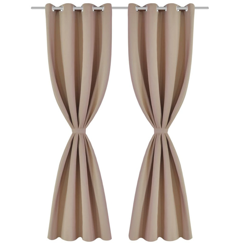Back East Room Darkening Curtain Pair, Grey, 135 W x 175 D cm