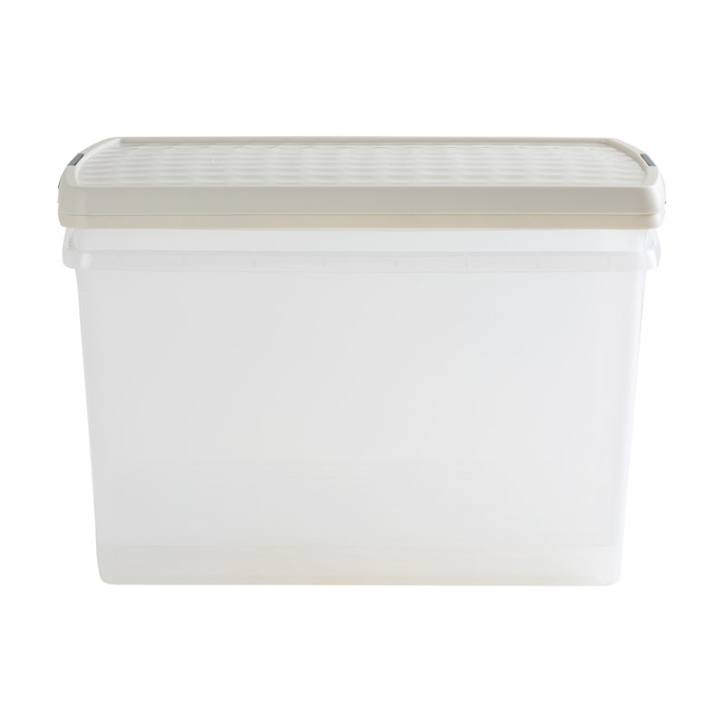Wham Clip 62L Rectangular Plastic Storage Boxes with Secure Clip Lock Lids. L:59.5 x W:39.5 x H:33.5cm