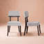 Ensemble de 2 chaises d'appoint Mid-Century rembourrées en bois massif-1143614404