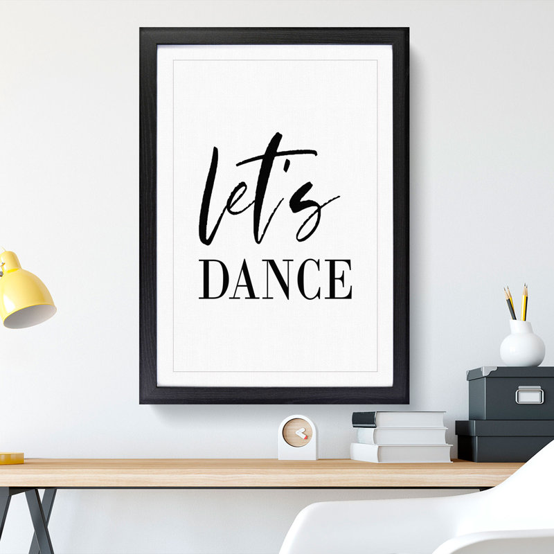 Let's Dance - Picture Frame Typography, 36cm H x 27cm W x 2cm D, Black Framed