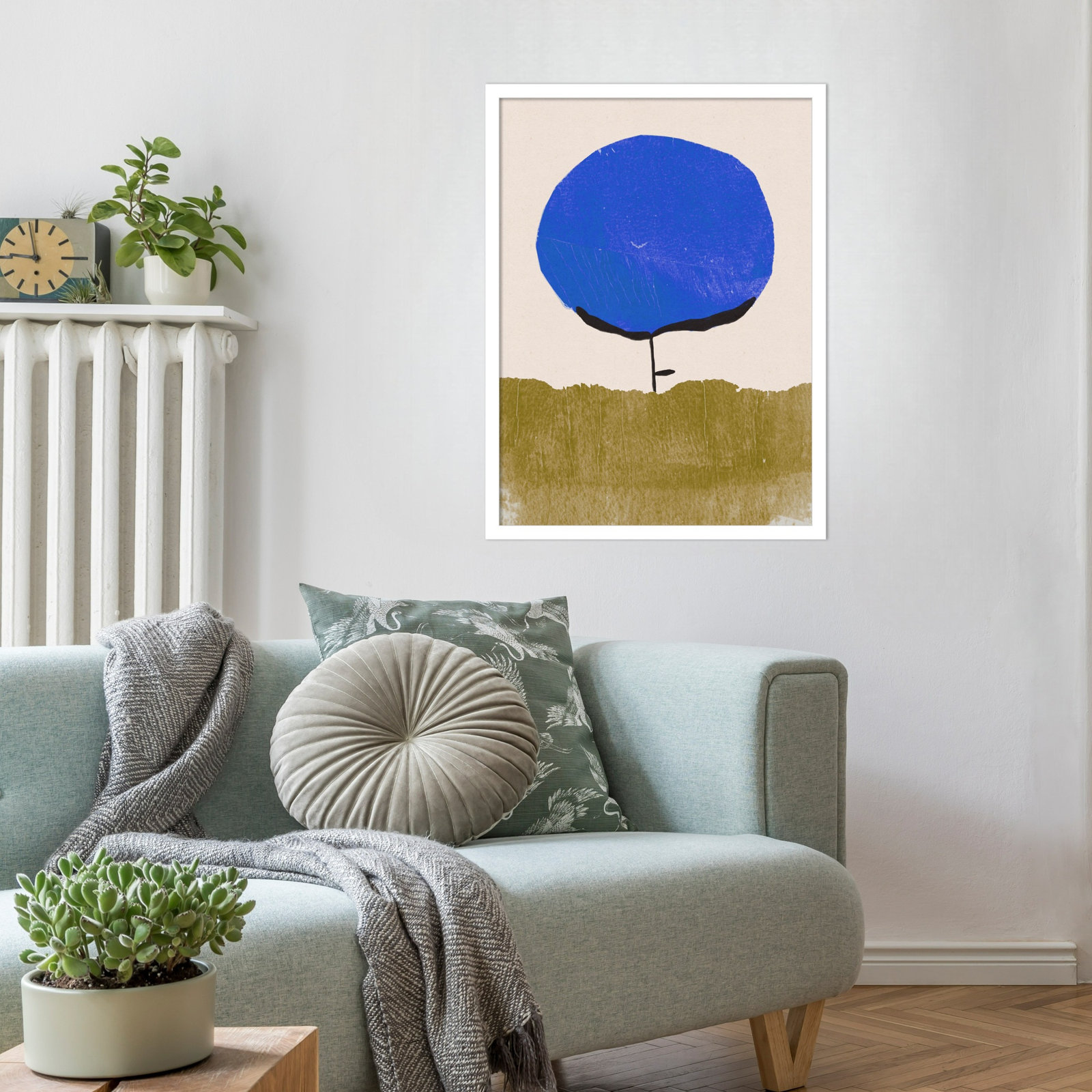 Blue Flower Print by Alisa Galitsyna, 25" H x 19" W, White