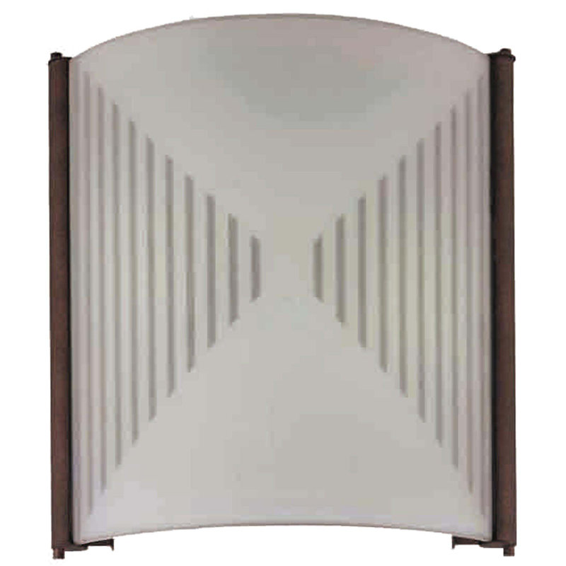 2-Light Fluorescent Italian Dusk Wall Sconce with Hand Sandblasted Glass with Silkscreen Pattern, Italian Dusk