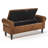 Mid-Century Modern Storage Bench, 51" Wide Flip Top Faux Leather Upholstered Bench with Armrests, Large Wood Entryway Bench for Living Room, Bedroom-859979665