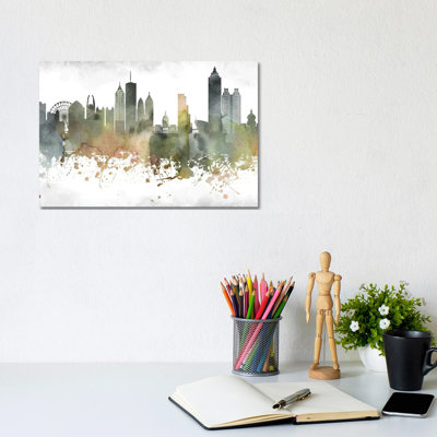 Atlanta Skyline 1 Piece Wrapped Canvas Wall Art