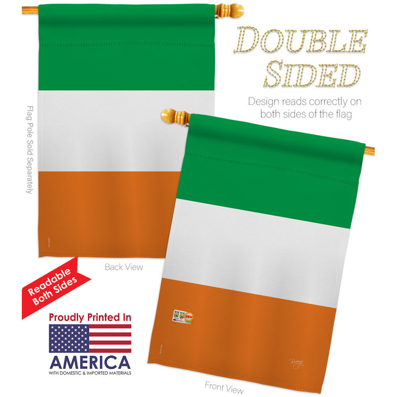 Double Sided 40'' H x 28'' W Polyester Flag Set