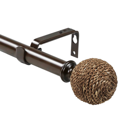 Oaxaca Fabric Adjustable 28'' to 48'' 1'' Single Curtain Rod