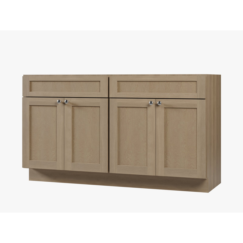 Base de meuble-lavabo double 60 po Disar, Chêne naturel