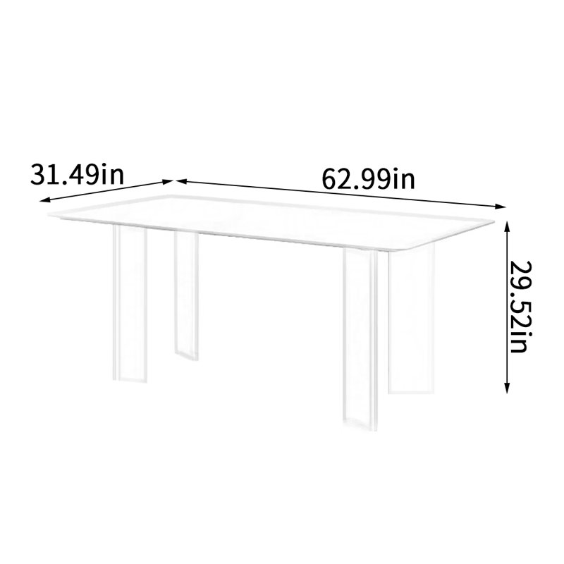 Gerardino, H 29,52 po x L 62,99 po x l 31,49 po, Blanc