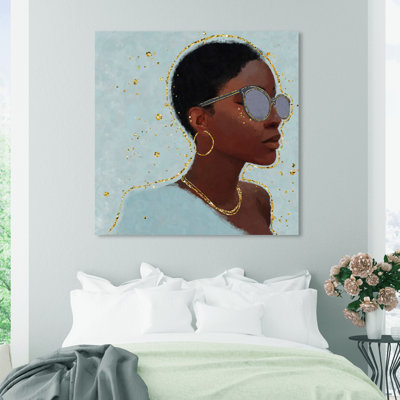 Lunettes de soleil style bleu glam-impression d’art graphique