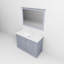 Meuble-lavabo simple classique avec plateau en marbre de Carrare et miroir-766233522