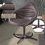 Fauteuil d'appoint Pipino avec pivot en cuir fleur d'ébène antique