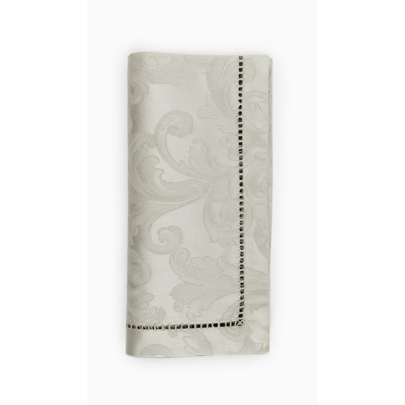 Acanthus Cotton Square Napkins, Gray