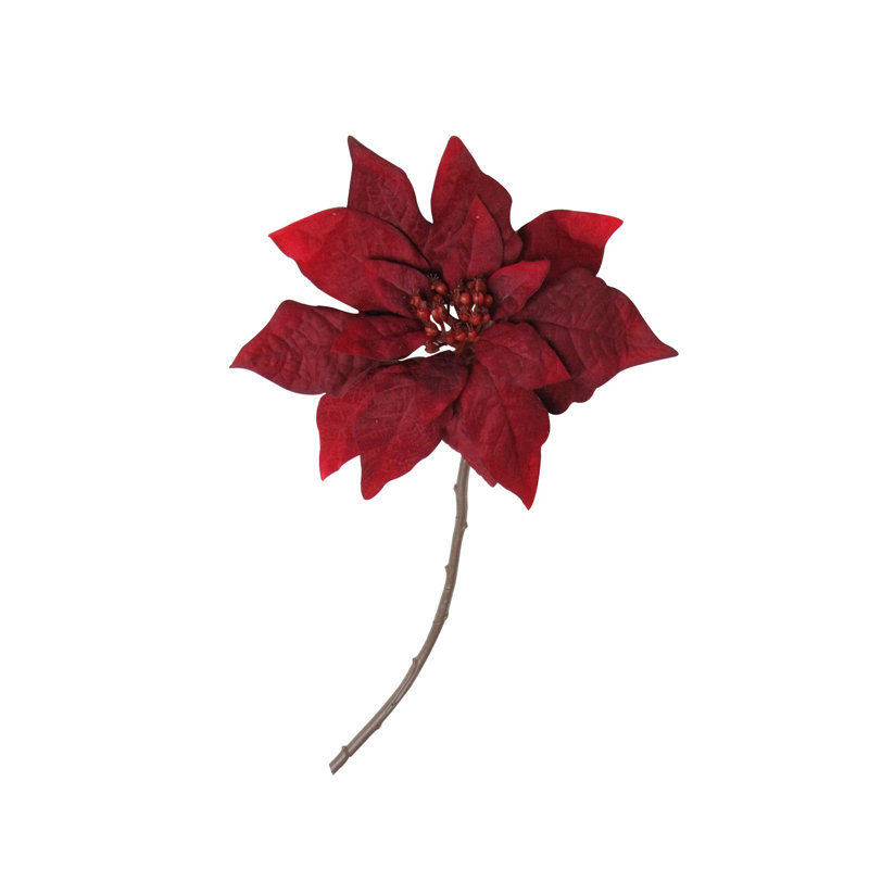 Tige de Noël artificielle en velours rouge 18 "