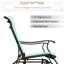Banc oscillant beige, 2 chaises avec structure en acier et filet aéré pour la cour, le jardin, le banc de véranda