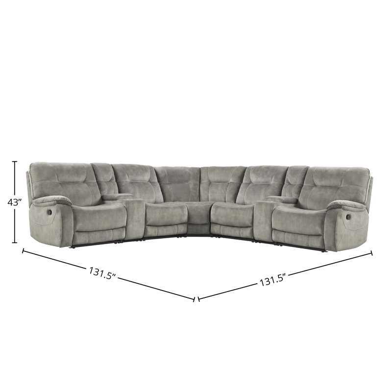 Karliyah 7 Piece Modular Manual Reclining Sectional, Shadow Natural