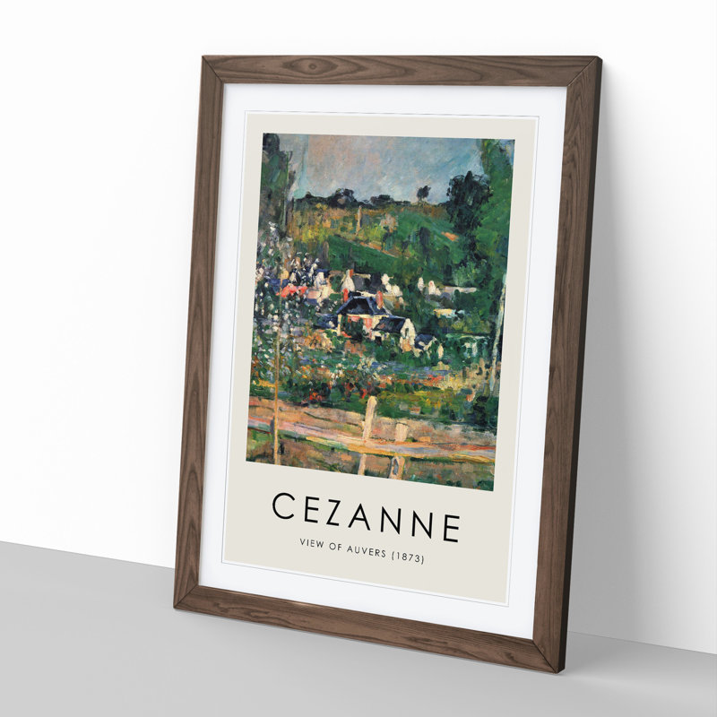 A View of Auvers by Paul Cezanne - Picture Frame Painting, 36cm H x 27cm W x 2cm D, Walnut Framed