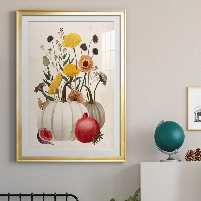 Fall Botanicals II - reproduction de cadre photo, H 24,5 po x l 18,5 po x P 1 po, Or