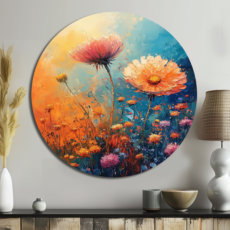 Kazushige - Traditional Orange Metal Art Print, 23" H x 23" W