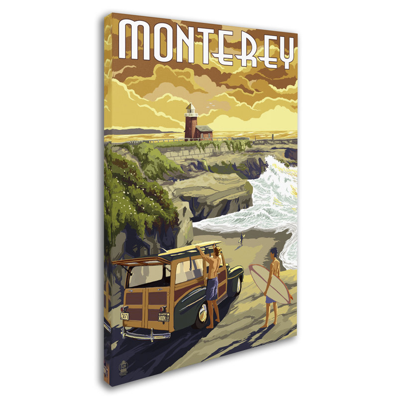 Publicité rétro sur toile Kadey «Travel 51», H 47 po x l 30 po x P 2 po