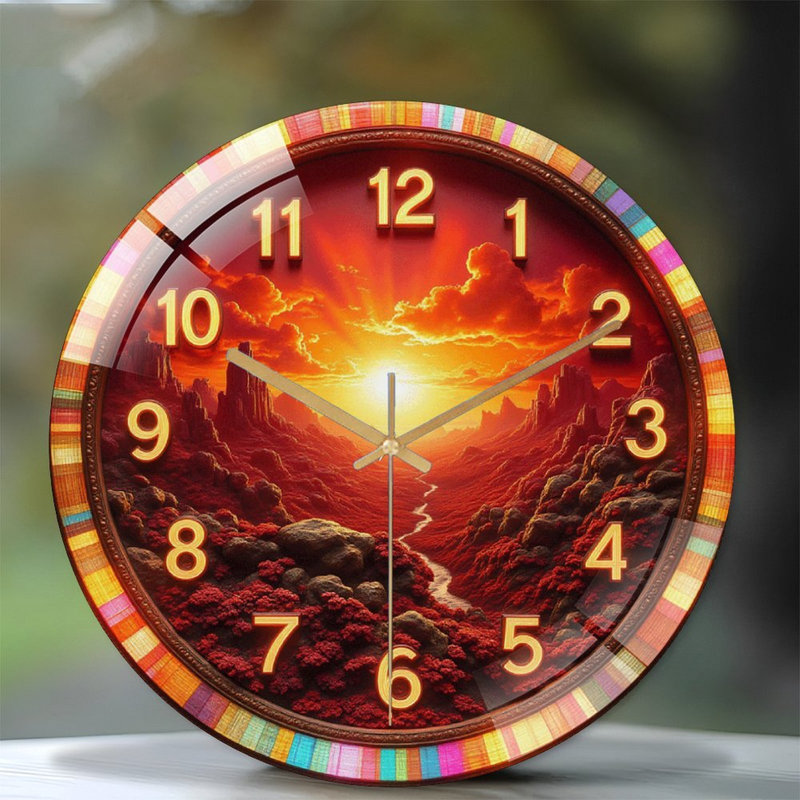 Horloge murale coucher de soleil coucher de soleil