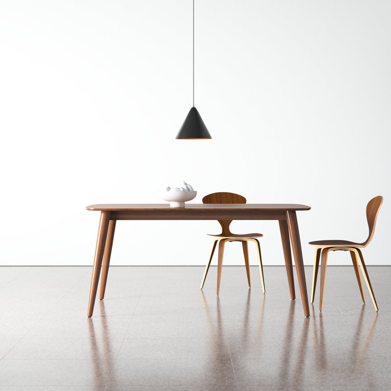 Table de salle à manger rectangulaire avec pieds fuselés l 59,06 po Gallman, L 63 po x l 35,44 po, Walnut