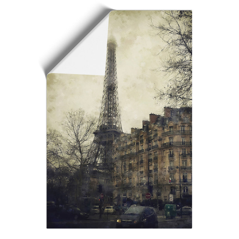 Eiffel Tower Painting - Frameless Print, 59cm H x 42cm W x 0.1cm D