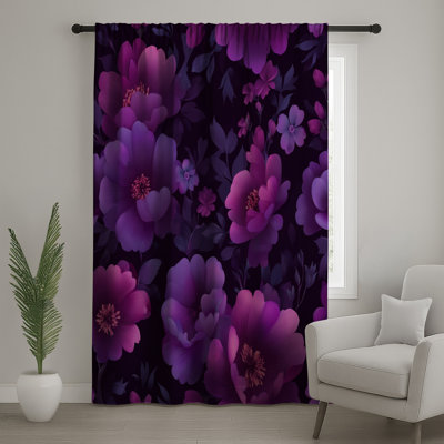 Floral Window Curtains, Nature Sheer & Blockout Curtains - 1 Panel