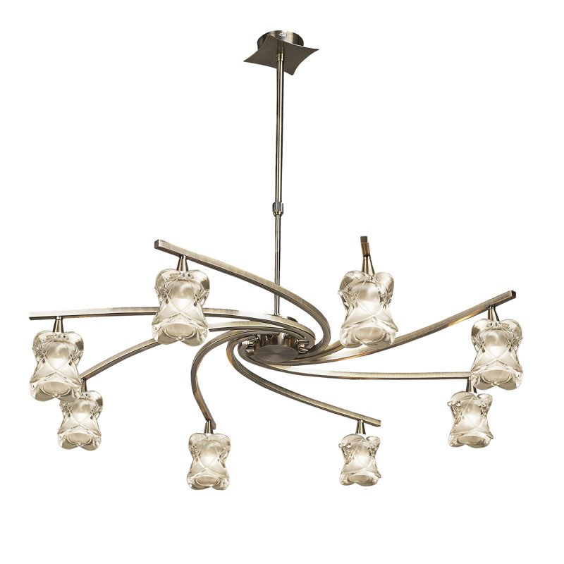 Norfolk 8 - Light Sputnik Chandelier, Antique Brass