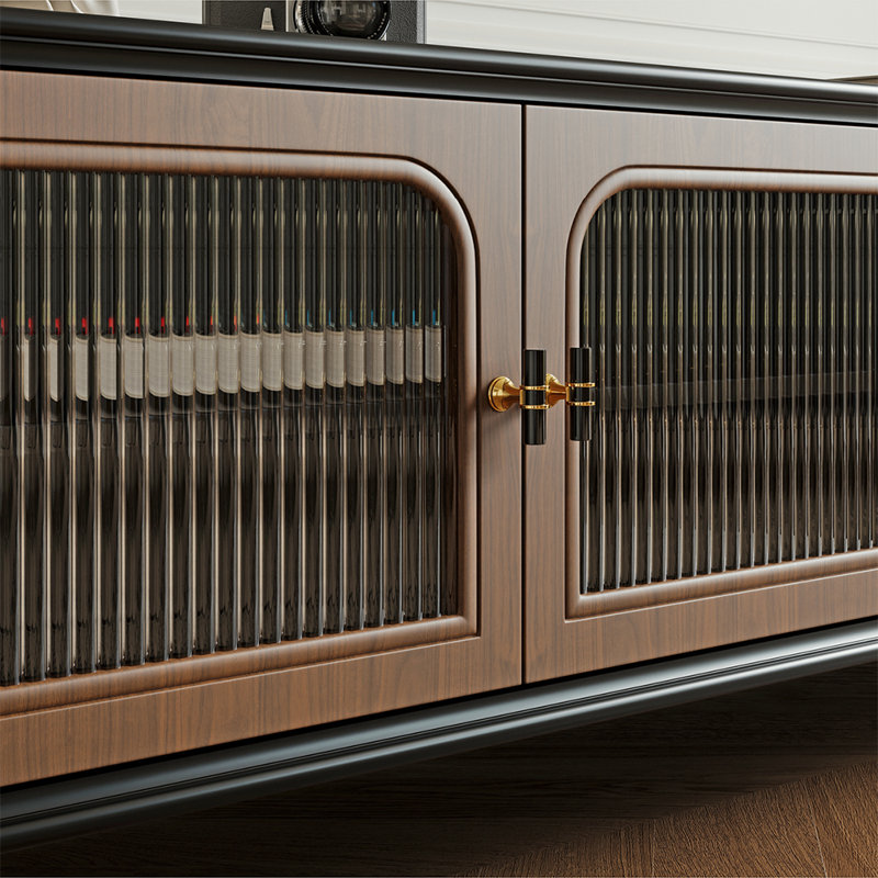 Meuble télé moderne de style rétro, 21.65"H x 86.61"L x 15.74"W