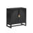 Black Rattan Arched Door Storage Cabinet -1171684227