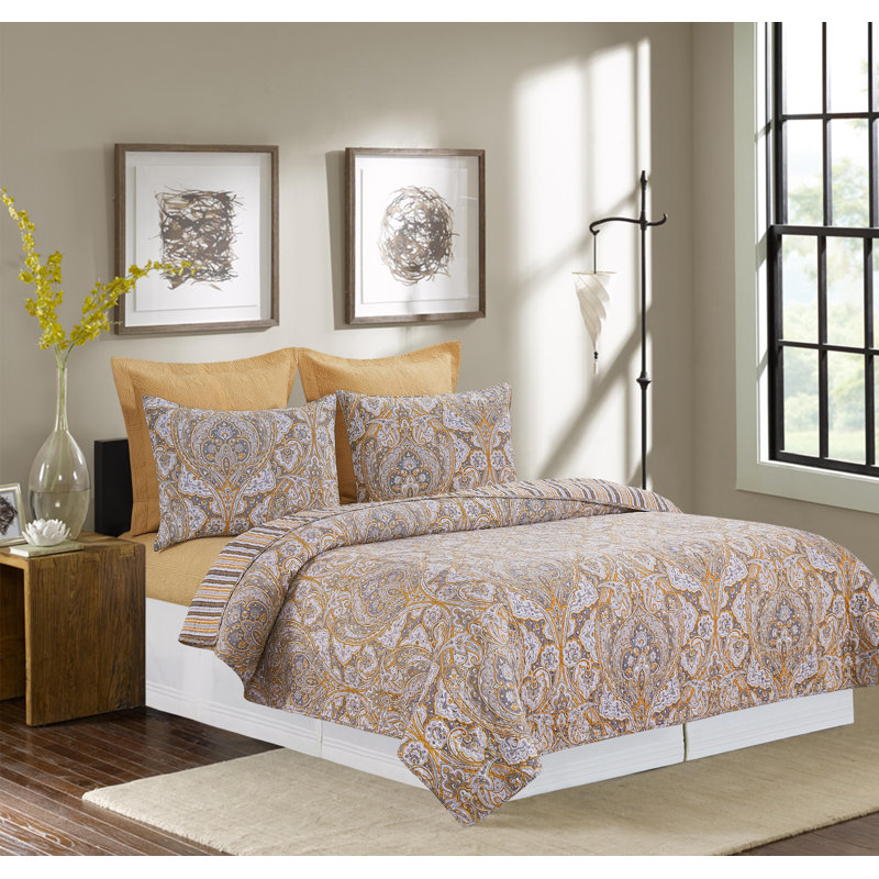 Cotton Reversible and Machine Washable, Queen Quilt + 2 Standard Shams