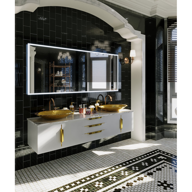 Lavabo vasque ovale en verre trempé 22 "CastelloUSA Olive, Or