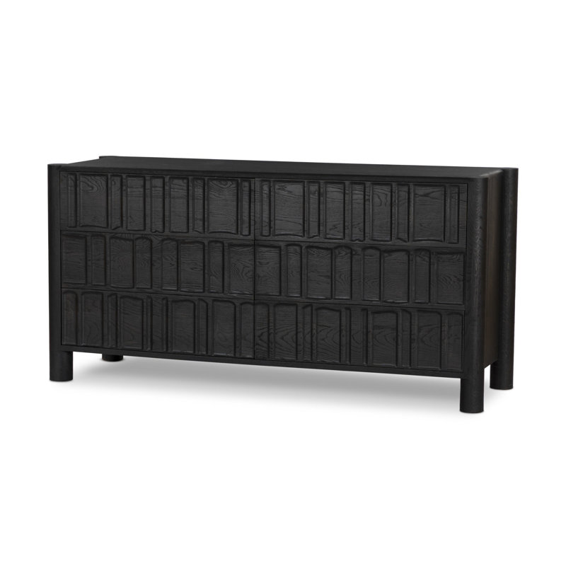 Ezri 6 - Drawer Solid Wood Dresser, Black