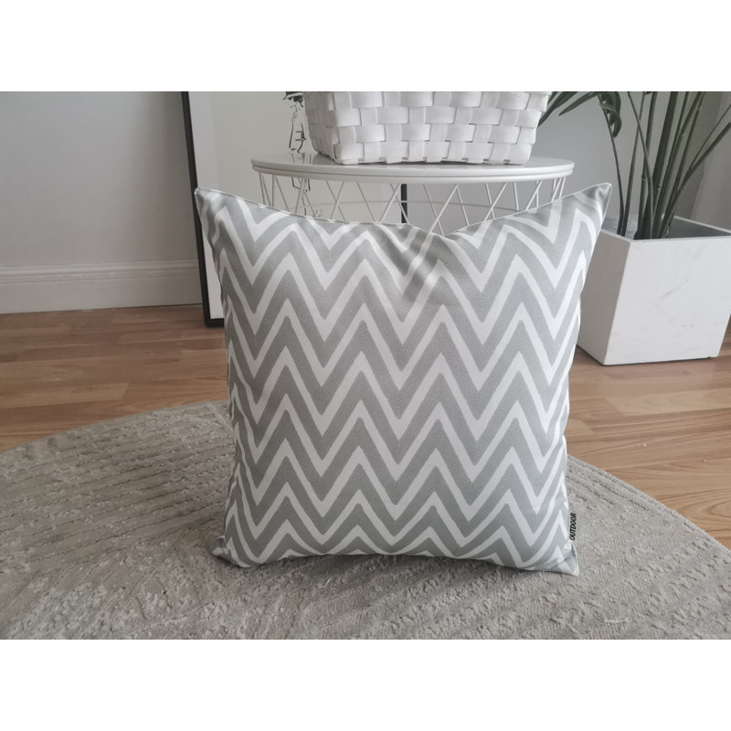 Ensemble de 4 taies d'oreiller extérieures imprimées sur fond blanc (ensemble de 4), Gris
