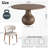 7-pieces Farmhouse Round Dining Set - Solid Wood Dining Table Zen-style With 6 Upholstered Chairs -1973548554-1973977314